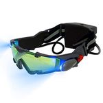 Nachar Night Vision Goggles, Adjustable Kids Led Night Goggles Safety Goggles with Flip-out Lights Eye Protection Glass with Anti-laser Lens for Racing Bicycling Skiing Gift for Boys and Girls