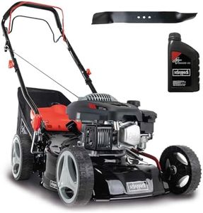 Scheppach Tondeuse à Gazon Thermique MS150-42 | Autotractée - 3,7 CV | Largeur de Coupe 42cm | Raccord Rapide de Nettoyage | Panier 45L | Hauteur - 7 Niveaux | Lame supp. + Huile Incluse