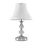 MiniSun Modern Polished Chrome and Glass Touch Table Lamp with Pleated White Shade - Complete with a 5w LED Dimmable Bulb [3000K Warm White]