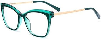 SOOLALA TR90 Spring Hinge Anti Blue Light Reading Glasses Women Computer Eyeglasses Presbyopic Magnifying Glasses, Green, +3.0