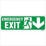 Amazing sign Night Glow Emergency Exit Men Running with down arrow Sign Board