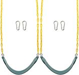 Sunnyglade 2PCS Swings Seats Heavy Duty with 66" Chain Plastic Coated, Playground Swing Set Accessories Replacement with Snap Hooks, Support 500lb