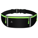 Flintronic Running Belt, Sports Belt, Fitness Belt with Adjustable Elastic Band, Sweatproof Waist Bag for Jogging Running and Other Outdoor Activities, Suitable for All Smartphones, #4 B-Black,