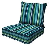 Honeycomb Outdoor Stripe Poolside Deep Seating Patio Cushion Set: Resilient Foam Filling, Weather Resistant and Stylish Set, Seat: 24" W x 23" D x 6.5” T; Back: 27" W x 24” L