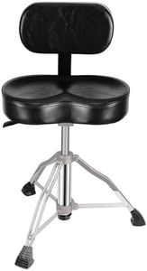 TENTOTEN Drum Throne with Backrest Drum Chair, Portable Removable Drum Throne Seat Motorcycle Style Hydraulic Drum Stool for Adults with Adjustable Backrest & Memory Foam (Black)