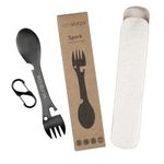 EcoSlurps Spork - Premium 304 Stainless Steel Reusable Spork - British Camping Cutlery Set in Eco-Friendly Travel Case and Carry Clip (1 Spork)