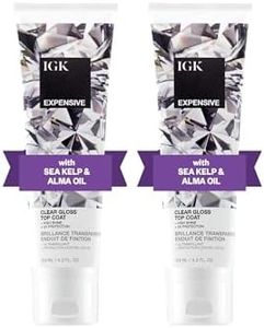 IGK EXPENSIVE Clear Gloss Top Coat | Shine + Strengthen + Smooth | Vegan + Cruelty Free | 4.2 Oz (Pack of 2)