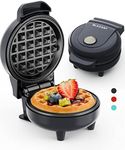 Waffle Maker Mini Small Compact Design, Breakfast Waffle Iron Machine Nonstick Coating, Snack Chaffle Hash Browns Round 4 Inch 550W, Grey BLAZANT