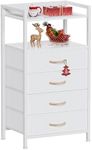 Furnulem White Nightstand for Bedro