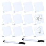 AIEX 12pcs 4x3inch Small Chalkboard Message Sign, Small Chalkboard Signs with 2pcs Erasable Marker Pen, Food Labels for Party Buffet Wedding Birthday Baby Shower (White)