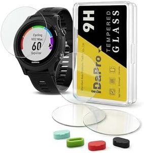[4 Pack] Screen Protector for Garmin Forerunner 935 Running Watch + Silicone Anti-dust Plugs, iDaPro Tempered Glass Anti-Scratch Bubble-Free