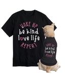 Matching Owner And Dog T-Shirt - Be Kind With Pink Glitter