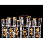 DUJUST Shot Glasses(1.5oz), Crystal Shot Glass Set Decorated with 24K Gold Leaf Flakes, Cool & Cute Shot Cups, BPA-Free & Lead-Free, Perfect for Décor & Collection, Gift Choices - 6 pcs