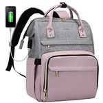 LOVEVOOK Laptop Backpack Women 15.6 inch, Work Bags for Women, School Computer Bag with USB Port for Business College Travel, Laptop Rucksack for Teacher Nurse,PurpleGrey