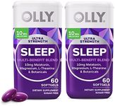 OLLY Ultra Strength Sleep Softgels, 10mg Melatonin, L-Theanine, Chamomile, Magnesium, Lemon Balm, Supports Deep Restful Sleep, Nighttime Sleep Aid, Non Habit-Forming, 60 Count (Pack of 2)