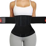 KIWI RATA Neoprene Sauna Waist Trainer Corset Sweat Belt for Women Weight Loss Compression Trimmer Workout Fitness,Advanced Black - 13 Bones,X-Small