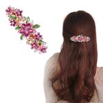 MAYCREATE Barrette Hair Clips For Women, Luxurious Flower Spring Hair Clip, Stylish Metal Crystal Hair Barrettes Accessories Ponytail Holder For Daily, Mothers Day Gift,Multi