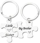 Guqqeuc Sister Brother Gifts Big Brother Little Sister Keychain Set Christmas Presents for Lil Sis from Big Brother Birthday Gifts from Sister Sibling Gifts Keyrings for Sis Bro