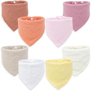 DOSMINE Baby Bibs Muslin Bibs 8 Pack for Drooling and Teething for Unisex Girls Boys
