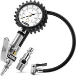 Tire Pressure Gauge with Inflator (170 PSI) - Air Pressure Gauge for Tires - Air Compressor Tire Inflator Attachment – Nozzle Tire Gauge Air Chuck