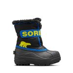 SOREL Children's Snow Commander Boot, Black/Super Blue, 9 Little Kid