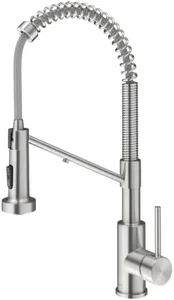 KRAUS Bolden 2-in-1 Commercial Style Pull-Down Single Handle Water Filter Kitchen Faucet for Water Filtration System in Spot Free Stainless Steel, KFF-1610SFS (Pack of 1)