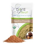 Davis Finest Organic Reetha Aritha Soap Nuts Powder Shampoo SLS-Free Soap 100g, Ayurvedic, Hair & Skin Care