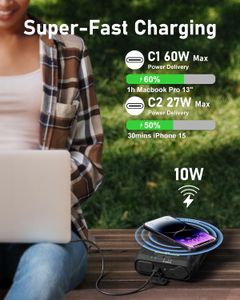 EASYLONGER ES720 CPAP Battery Pack 72000mAh 266Wh – 12V/24V Power for ResMed & Philips Dreamstation Camping