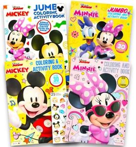 Disney Mickey Mouse Coloring Book Super Set with Stickers (4 Mickey Mouse Activity Books for Kids Toddlers)