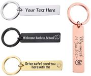 JUBOPE Customized Double-sided Keychain Stainless Steel Personalized Engraved Text Name Keychain Gifts for Men and Women (Character)