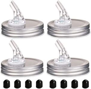 Mason Jar Pour Spouts. free flow Mason Jar Pour Spouts, mason jar for spout regular mouth size 70mm dispenser germination cover. Suitable for any liquid. Leak-Proof 4-Pack + 8 Lid Caps (silver color)