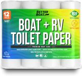 Boat and RV Toilet Paper, Septic Safe Quick Dissolving Tissue, 12 Single Rolls, Biodegradable 2-Ply for Marine, Travel, and Camper Systems, Camping Tank-Safe Bulk Pack