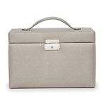 WOLF Heritage Large Jewelry Box, Pewter Saffiano