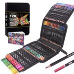 Vozuna 120 Colouring Pencils Zip-Up Set Perfect for Drawing, Sketching, Shading & Coloring, Vibrant Coloured Pencils for Adults & Pro Artists