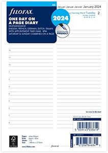 Filofax A5 day per page 5 language appointments diary - 2024, White