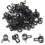 MroMax 0.28" ID Constant Tension Band Hose Clamps 7mm Spring Band Type Hose Manganese Steel Clamp Clips Clamp for Fuel Line Silicone Hose Tube Black Tone 30Pcs