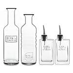 Luigi Bormioli - Optima Eco-conscious Serving Set - Water, Wine, Oil and Vinegar, Recyclable Glass Bottles, Set of 4, 2 x 750ml, 2 x 250ml