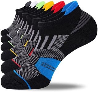 Niorasen Mens Low Cut Ankle Socks, Moisture Wicking Cotton Casual Short Socks, Breathable ＆ Comfy, 6 Pairs, Multicolor, 12-14