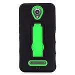 EagleCell - For ZTE Obsidian Z820 - Hybrid Armor Protective Case with Stand - Green/Black