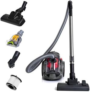 LEHMANN Zyklon Staubsauger beutellos | Bodenstaubsauger mit Zyklontechnologie | Zylinder-Staubsauger mit Düsensatz | Hochleistungskraft, HEPA-Filter, 1,8 L