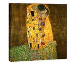 Wieco Art Extra Large The Kiss by Gustav Klimt Famous Oil Paintings Reproductions Stretched and Framed Modern Giclee Canvas Prints Artwork Pictures on Canvas Wall Art Ready to Hang for Home Decor XL