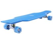 STRAUSS Polypropylene Cruiser Skateboard Penny Casterboard Hoverboard Anti-Skid Board With High Precision Bearings Wheels Light Ideal For All Above 8 Years (31 X Inch (Blue)