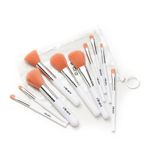 MINARA Makeup Brush Applicator Set of 10 with Easy to Carry Pouch (White)