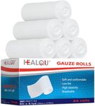 HEALQU Premium Gauze Rolls - 24 Rolls - 4” x 4.1 Yards, Individually Wrapped Conforming Stretch Gauze Bandage - Super Soft Woven Stretch Gauze Bandages for Primary Wound Dressing Support