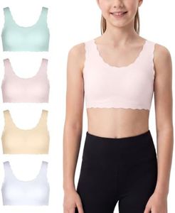 V FOR CITY Girls Training Bra Seamless Fixed Padding First Bra 4 Pack M