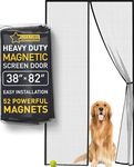 The Original Flux Magnetic Screen Door 38"x82" – Easy Install, Strong Magnet Strength, Self-Sealing Mesh, Pet Tested, Hands-Free Entry, Door Screen Magnetic Closure, Keeps Bugs Out