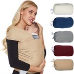 NEOtech Care Baby Wrap Carrier - Cotton - Breathable & Adjustable - For Infant, Newborn, Child, Toddler (Light Brown)