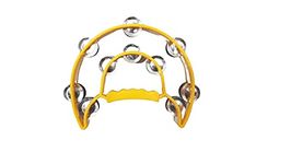 MUSIQAA JAHAN® Pro Half Moon Tambourine Double Cutaway Double Cutaway Tambourine with Double Row of Jingles { multi colors }