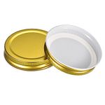 sourcing map Mason Jar Lids, 6 Pcs - Tinplate Canning Lids Regular Mouth Leak Proof Fits Storage Jars (Gold)