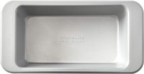 KitchenAid - Loaf Pan, Nonstick Aluminized Steel Bread Loaf Pan with Even Heat Distribution for Baking and Bread Making(Contour Silver, 9"x5")